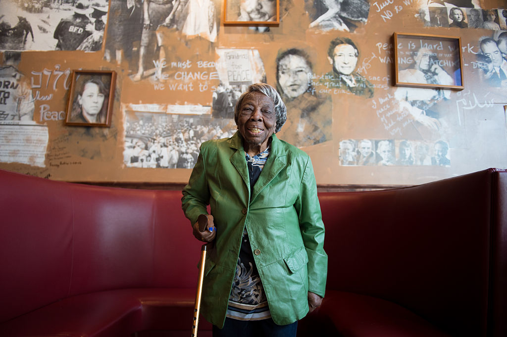 WASHINGTON, DC - FEBRUARY 22: 106 year-old Virginia McLaurin i