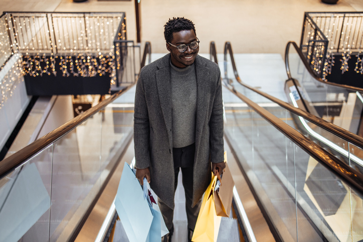 Business man in a shopping center