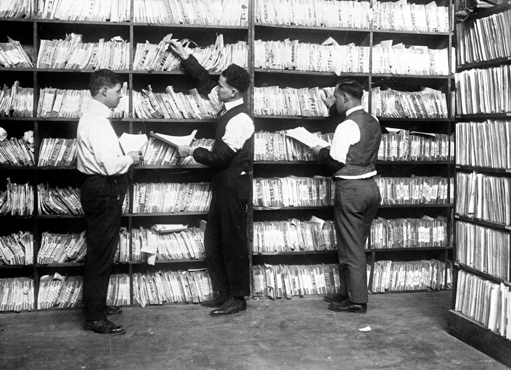Workers at the U.S. Patent Office, [Washington, D.C.] ca. between 1918 and 1928