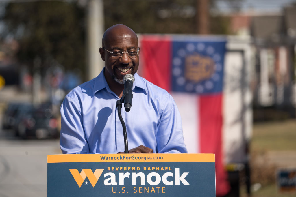 Georgia Senate Candidate Raphael Warnock Holds A Campaign Rally In Columbus