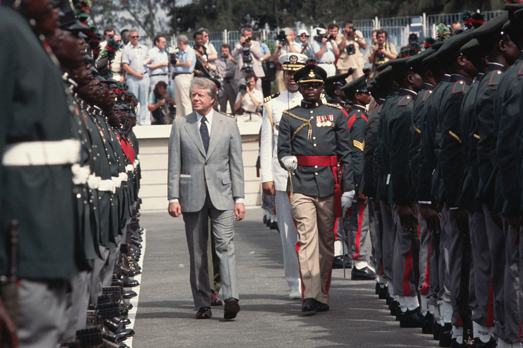 Carter Reviewing Nigerian Military Guard