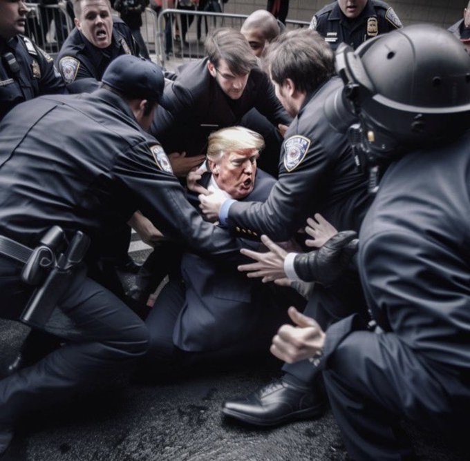AI deepfake photos of Terump being arrested and jailed