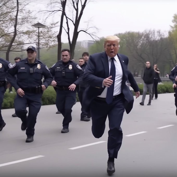AI deepfake photos of Terump being arrested and jailed