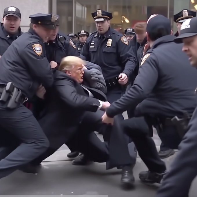 AI deepfake photos of Terump being arrested and jailed