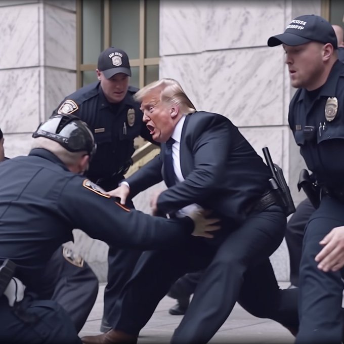 AI deepfake photos of Terump being arrested and jailed