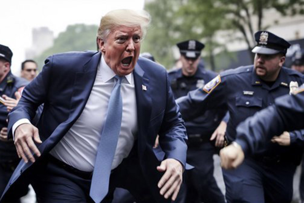 AI deepfake photos of Terump being arrested and jailed