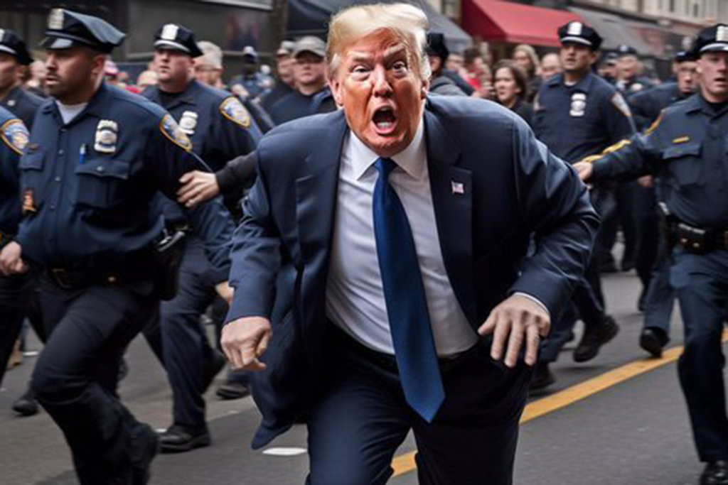 AI deepfake photos of Terump being arrested and jailed