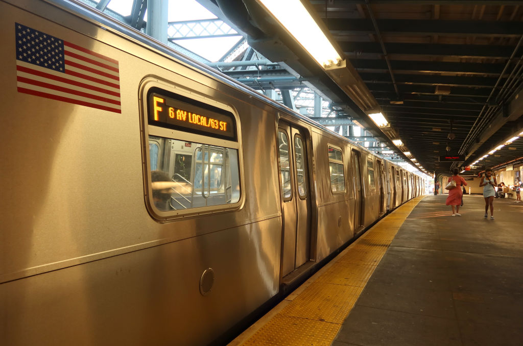 Subway Train at the Smith - 9th Street Station in New York City