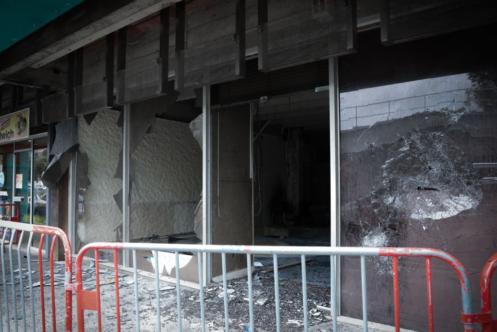 Damaged analysis laboratory in Rouen, Chatelet neighbourhood,