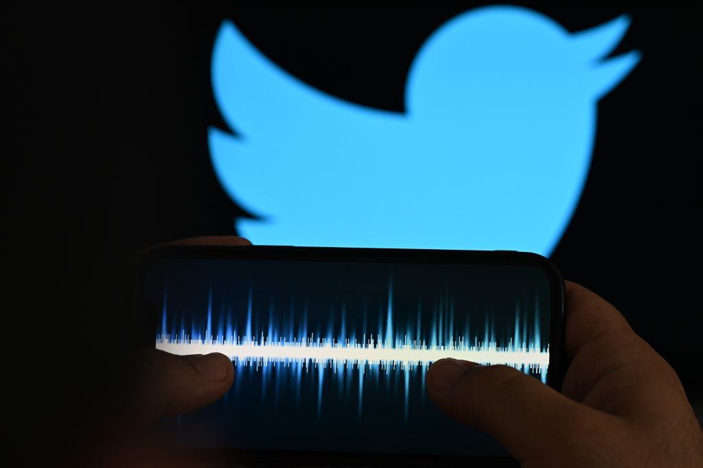 In this photo illustration, the logo of Twitter