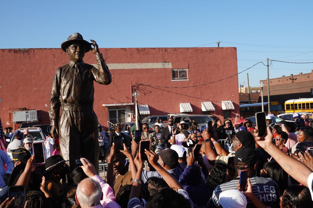 A statue of Emmett Till