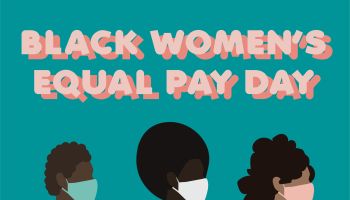 Black women's equal pay day character vector