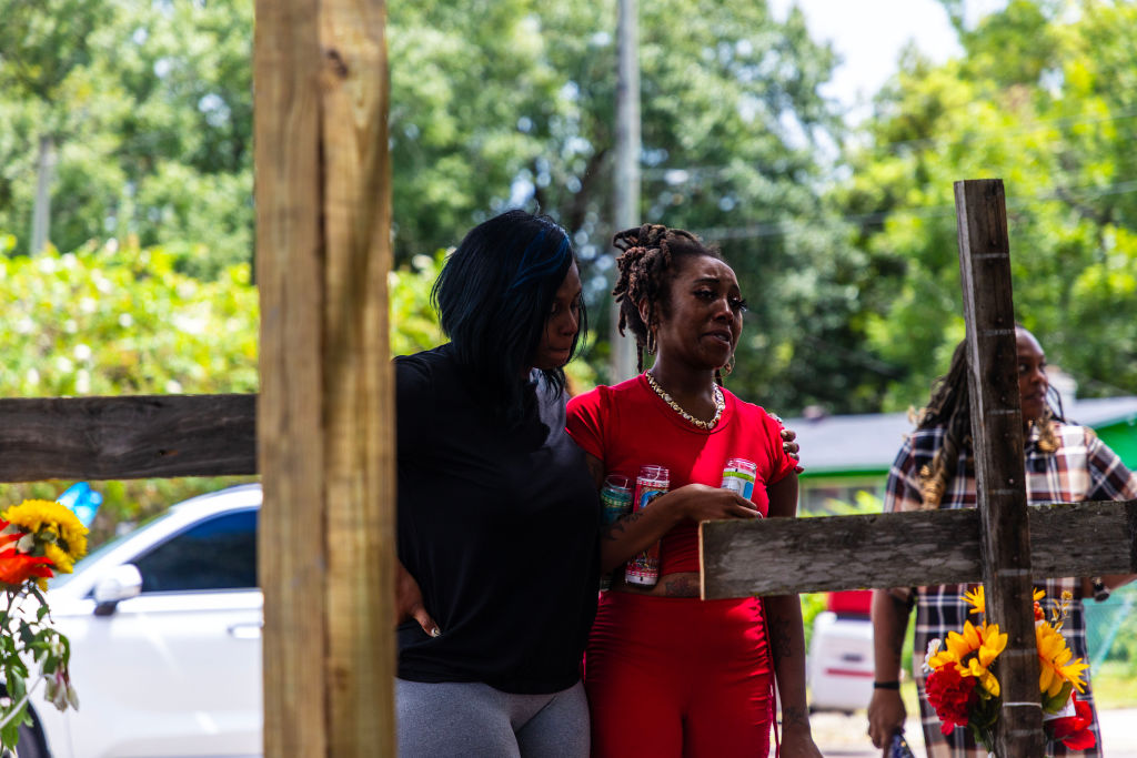 People at a memorial