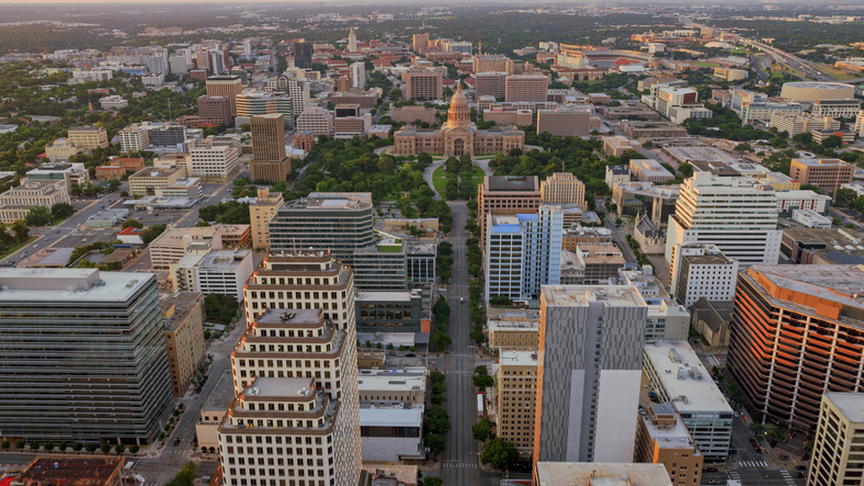 Texas State Capitol building in downtown Austin