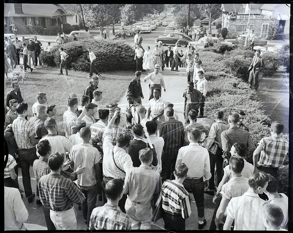 Whites Stop Blacks From Entering School