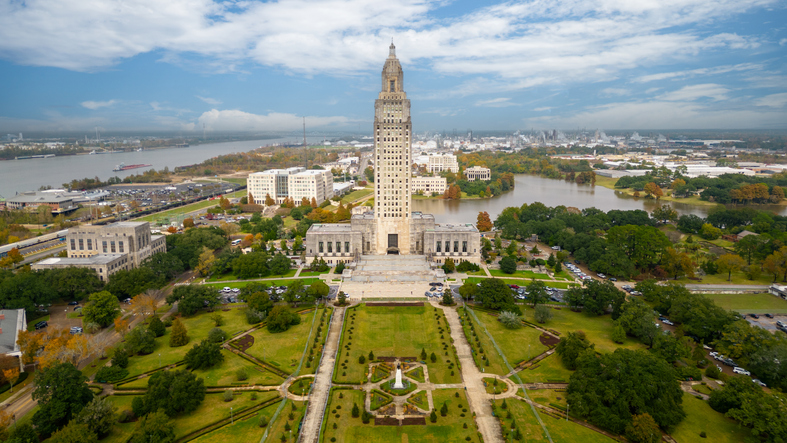 The Louisiana State Capitol Building in Downtown Baton Rouge