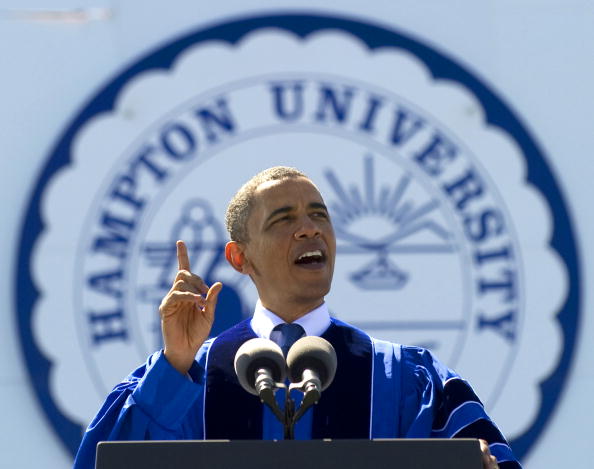 US President delivers the speech at Howard