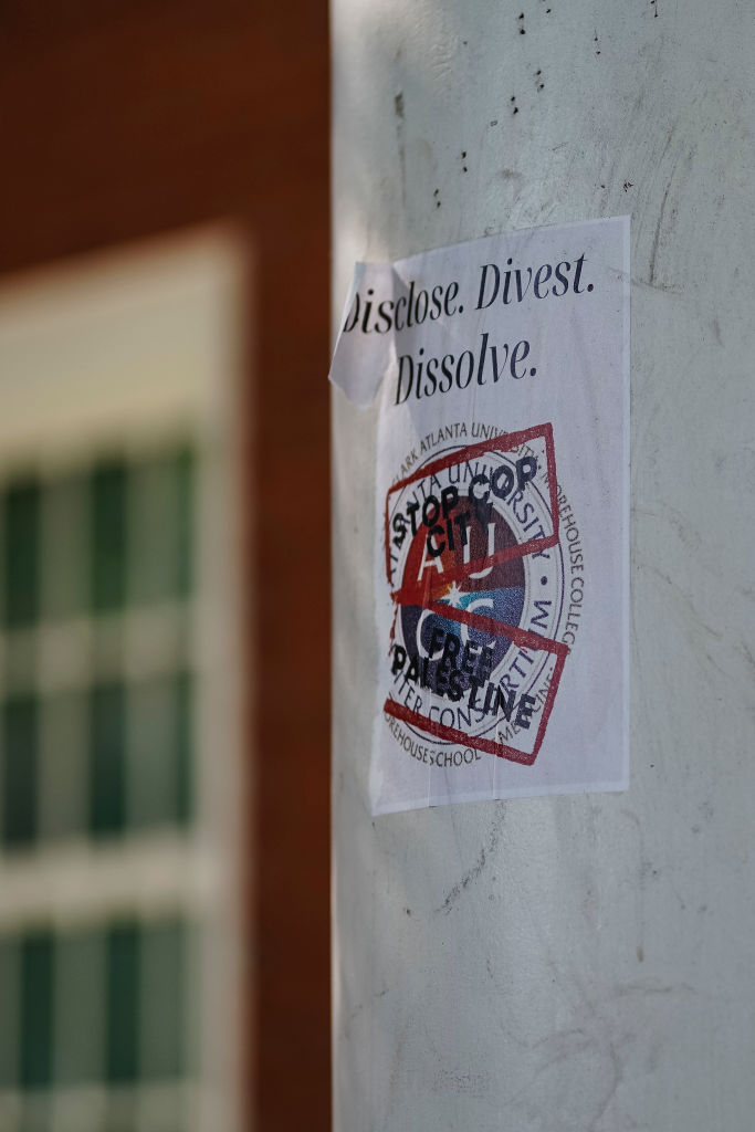 ATLANTA, GA - MAY 10- An anti 'Cop City' and Pro-Palestinian si