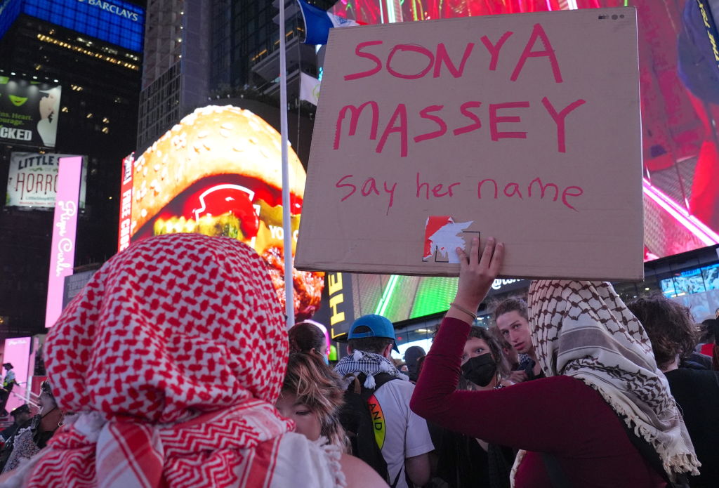 Protest in New York for Sonya Massey killed by police in Illinois