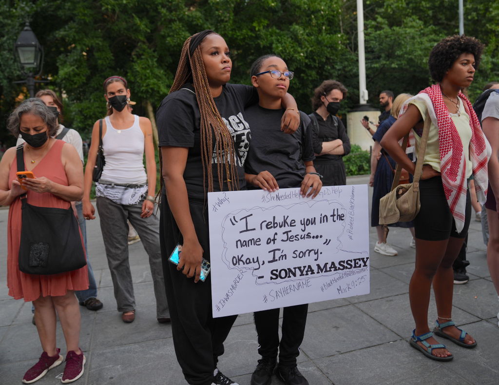 Protest in New York for Sonya Massey killed by police in Illinois