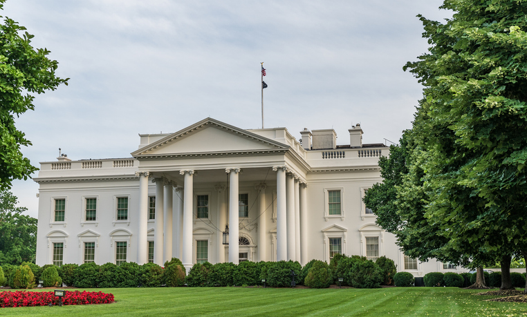 Calm view of White House in Washington DC - American political capital