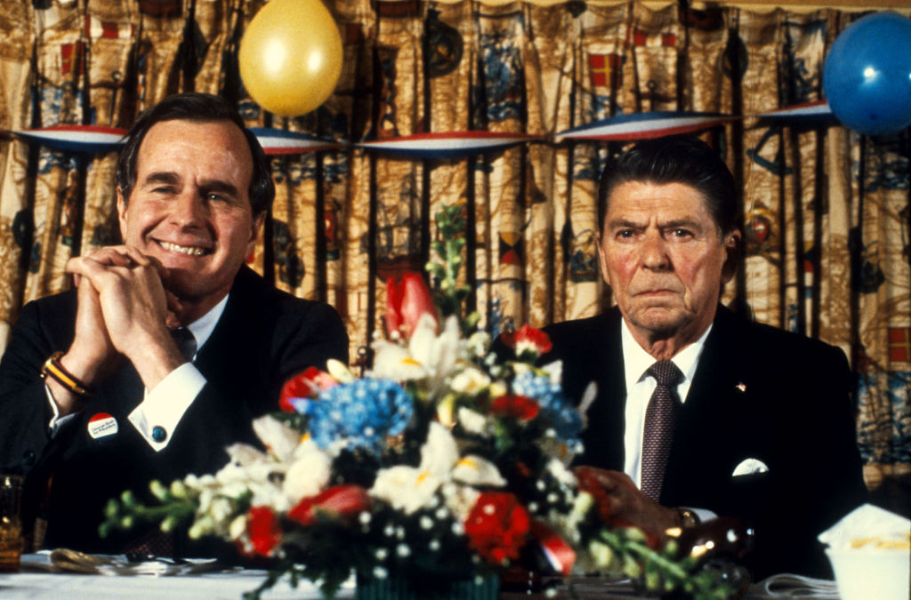 Ronald Reagan Helps Vice President George Bush Campaign For The Presidency