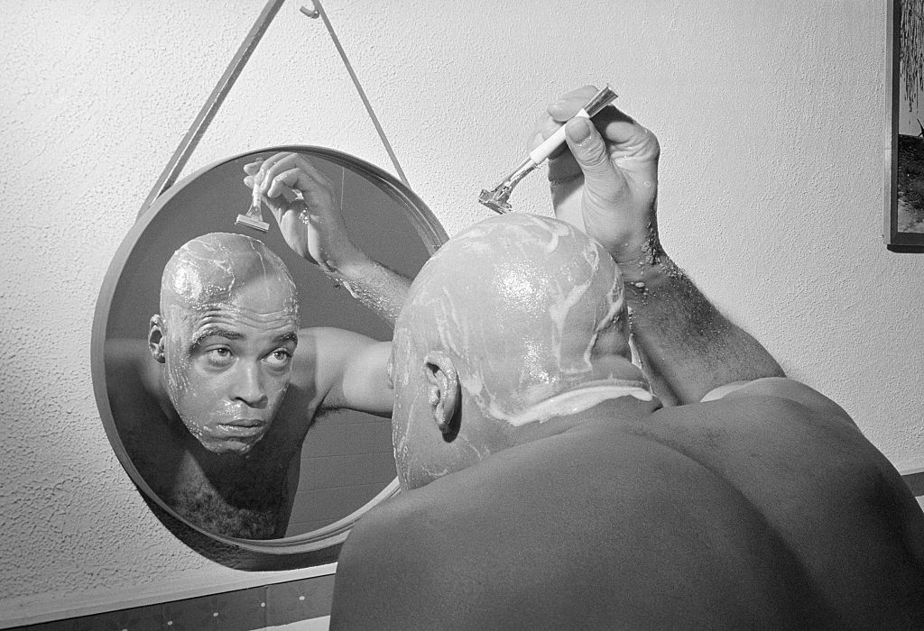Actor James Earl Jones Shaving His head