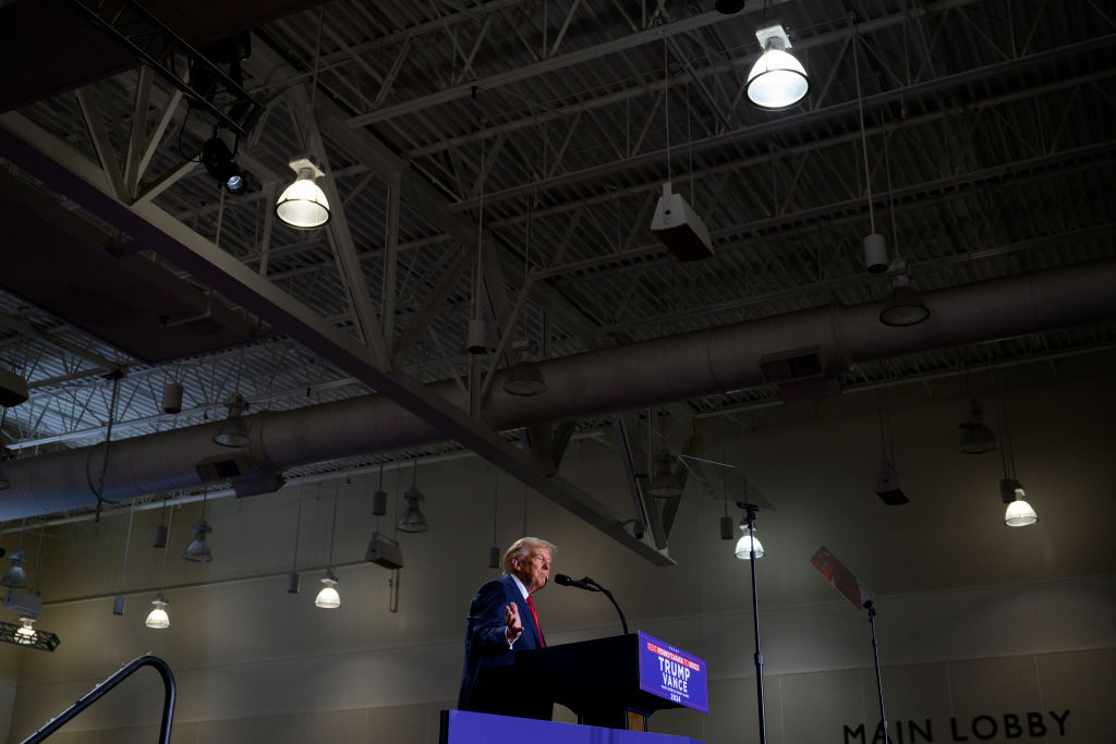 Republican Presidential Candidate Former President Donald Trump Holds Rally In Erie, Pennsylvania