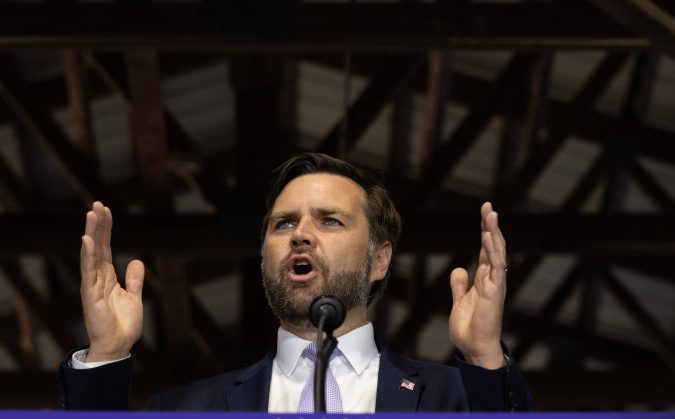 Republican Vice Presidential Candidate JD Vance Speaks In Traverse City, Michigan