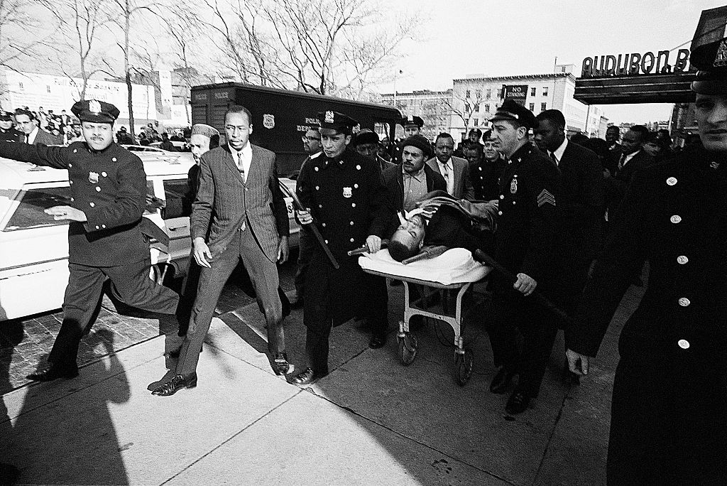 Police Carry Stretcher with Malcolm X's Body