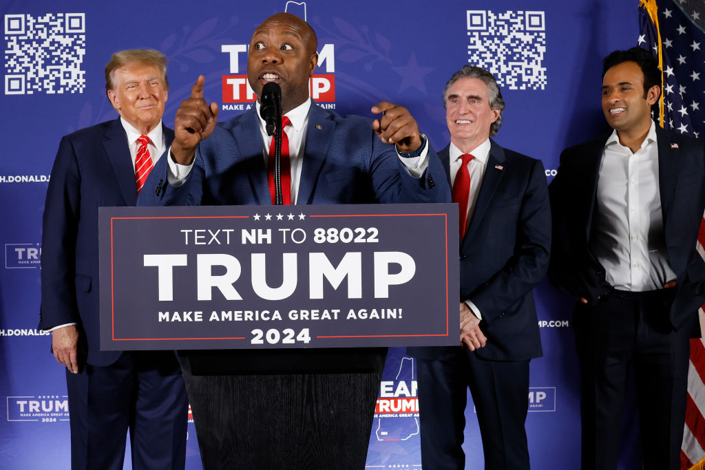 Former President Trump Holds Campaign Rally Day Before New Hampshire Primary In Laconia, New Hampshire