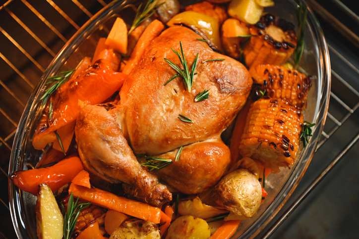 Man Taking Roast Turkey