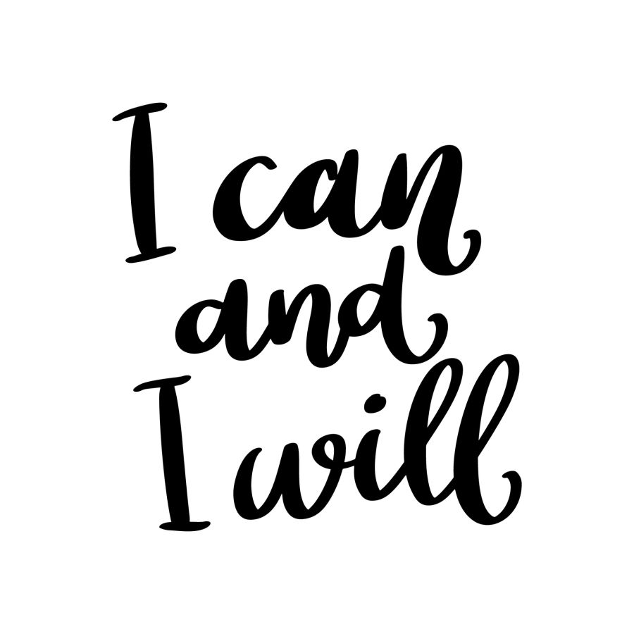 I can and i will. Hand drawn lettering phrase. Design element for poster, card, banner. Vector illustration