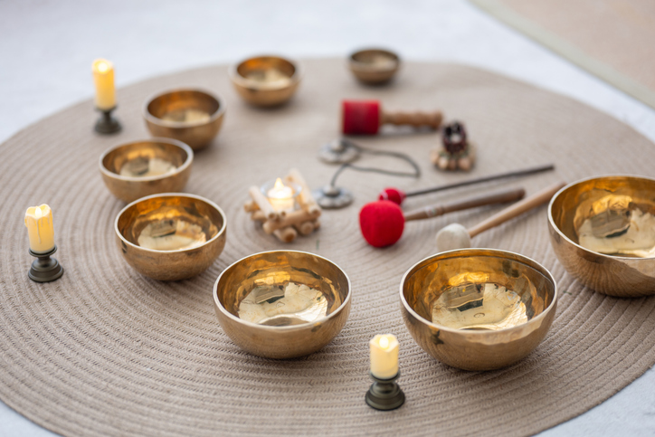 Tibetan singing bowls for meditation