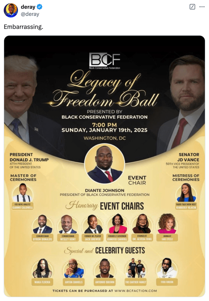 Black Conservative Federation inauguration ball screenshot