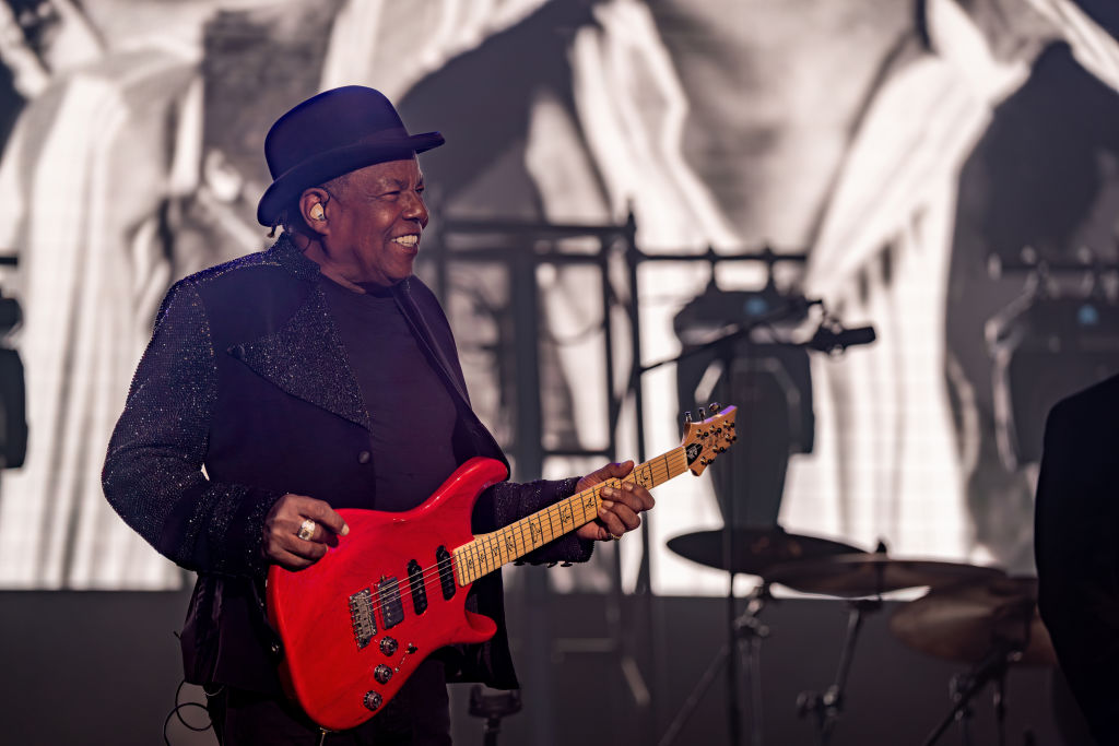 Tito Jackson performs during the Boogietown Festival at...