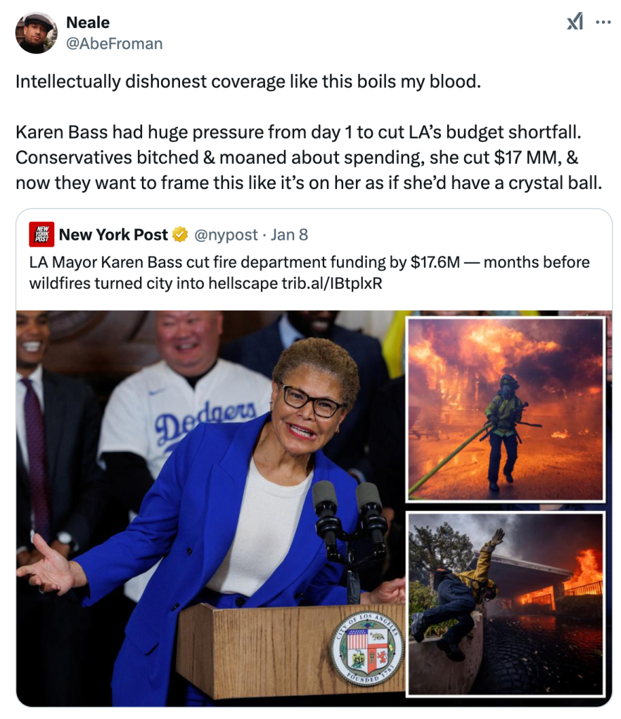 DEI California wildfires tweet