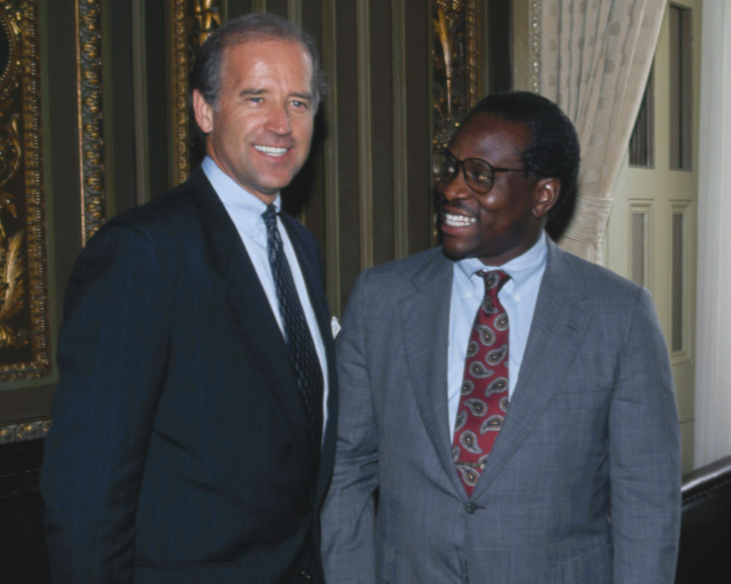 Senator Joseph Biden Meets With Clarence Thomas