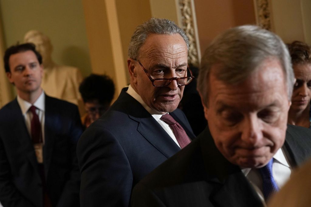 Senate Lawmakers Speak To The Media After Their Weekly Policy Luncheons