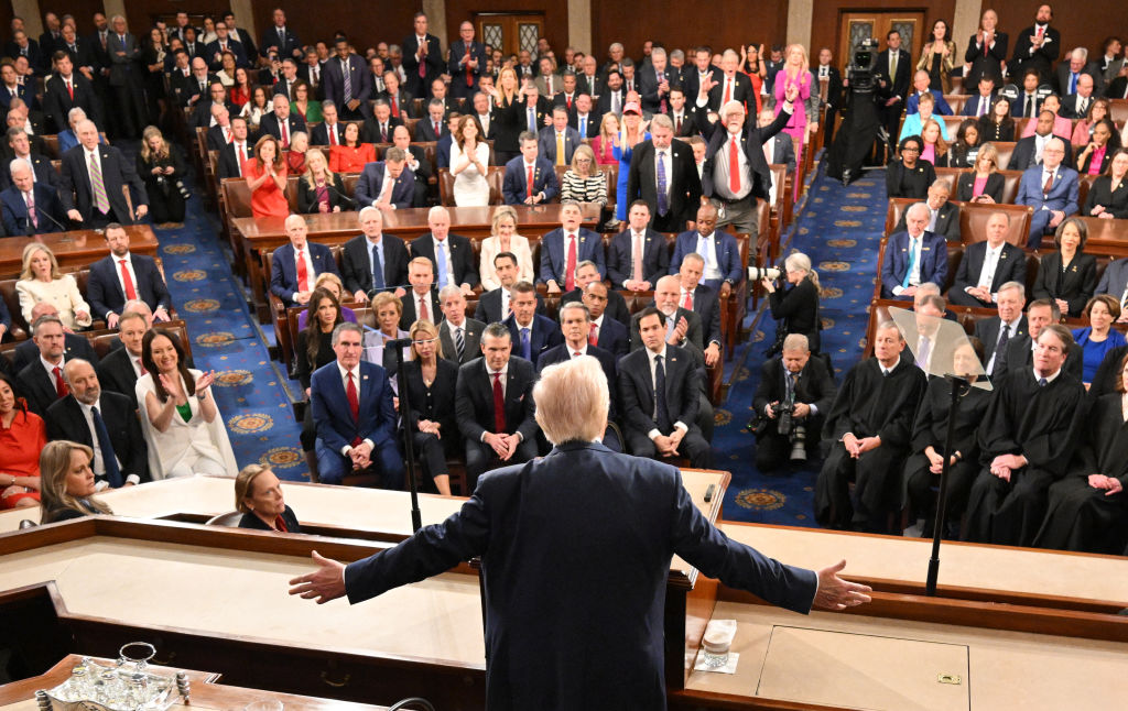 President Donald Trump Delivers Address To A Joint Session Of Congress