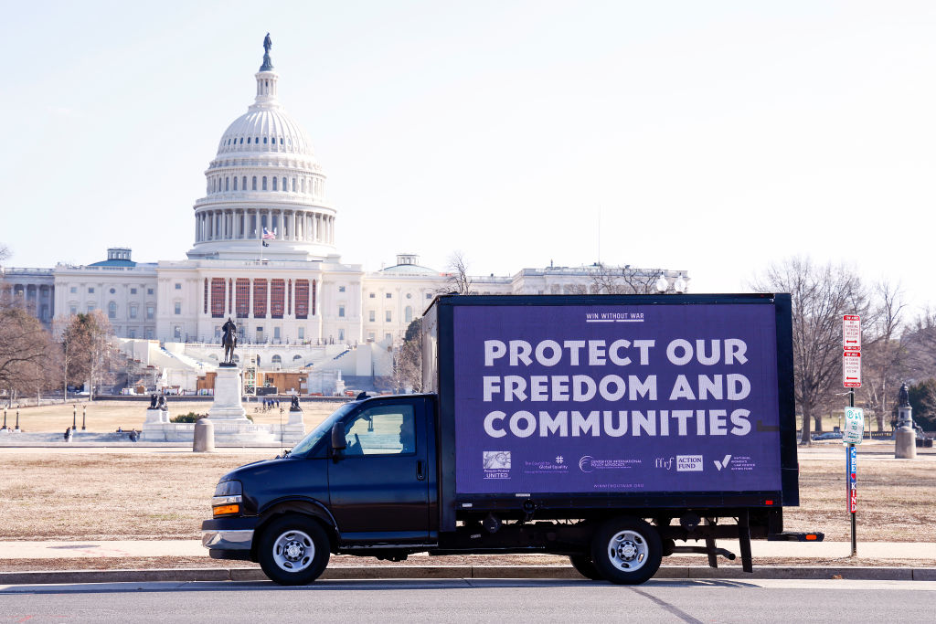 Win Without War Spreads Message Around DC For Senators To Reject Project 2025 Lead Russ Vought's Confirmation To Lead OMB