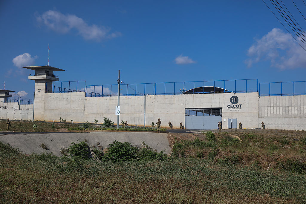 Gang members at the Terrorism Confinement Center (Cecot) in El Salvador