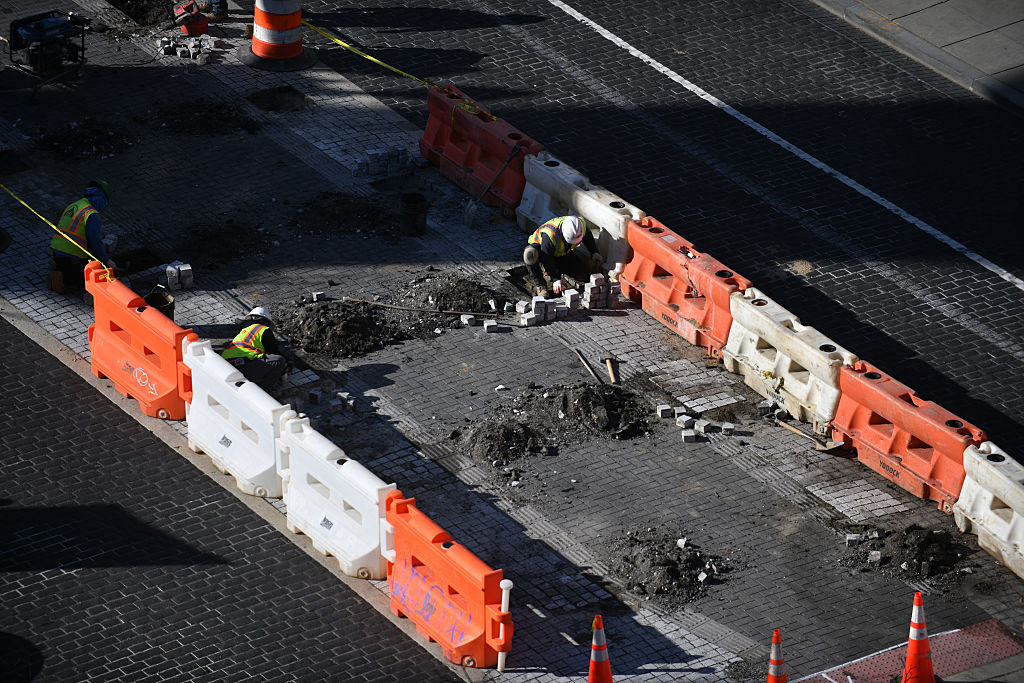 WASHINGTON, D.C. - MARCH 11: Workers continue to dismantle Blac