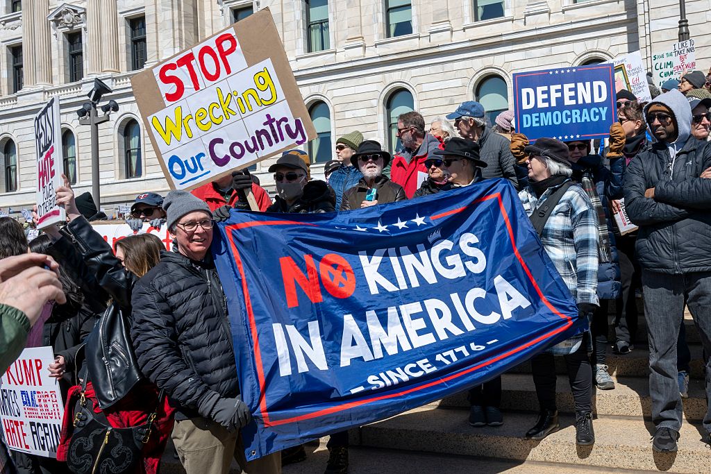 Hands off rally protesting Trumps new policies after returning to office. How democrats must fight.