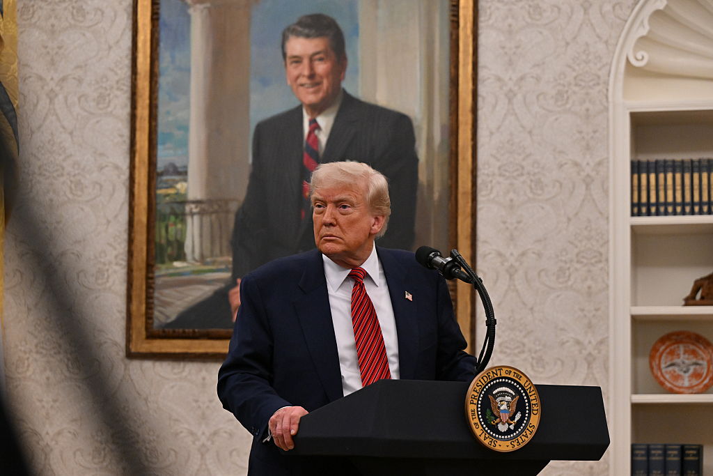 WASHINGTON, DC - MAY 7: President Donald Trump takes questions