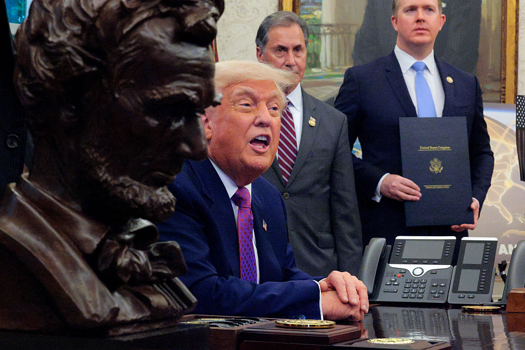 President Trump Signs Executive Orders In The Oval Office
