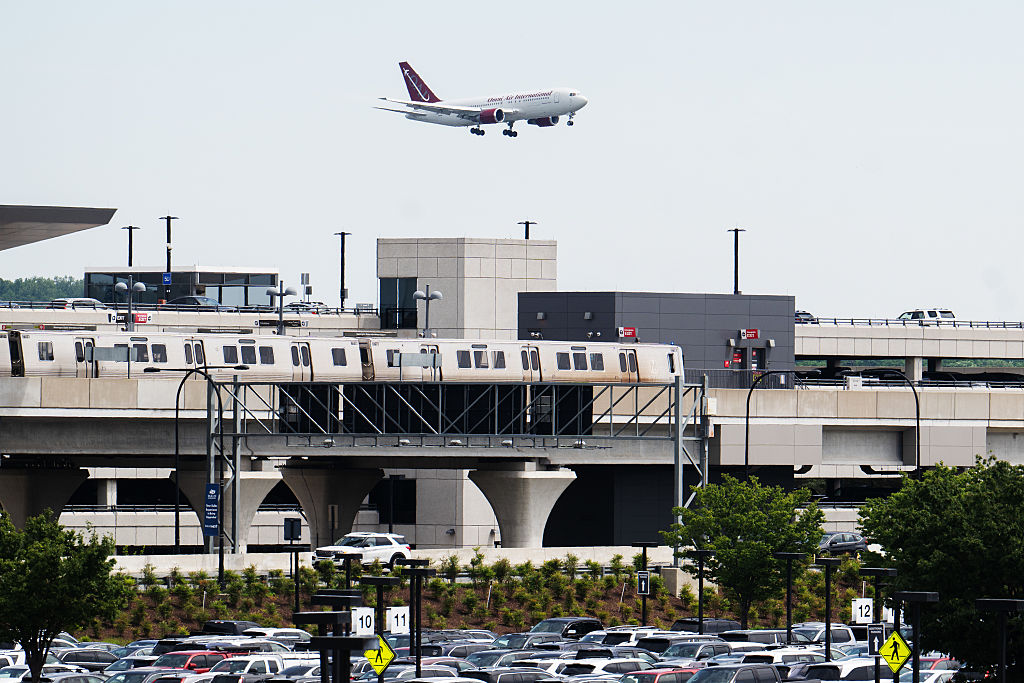 WASHINGTON, DC - MAY 12: A plane carrying dozens of Afrikaners