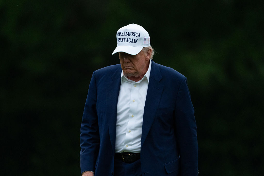 WASHINGTON, DC - MAY 25: President Donald Trump returns to the