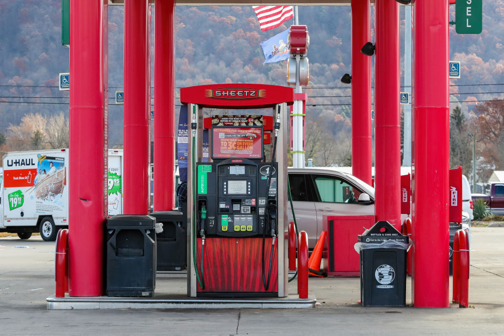 A gas pump is seen at a Sheetz convenience store. Gasoline...