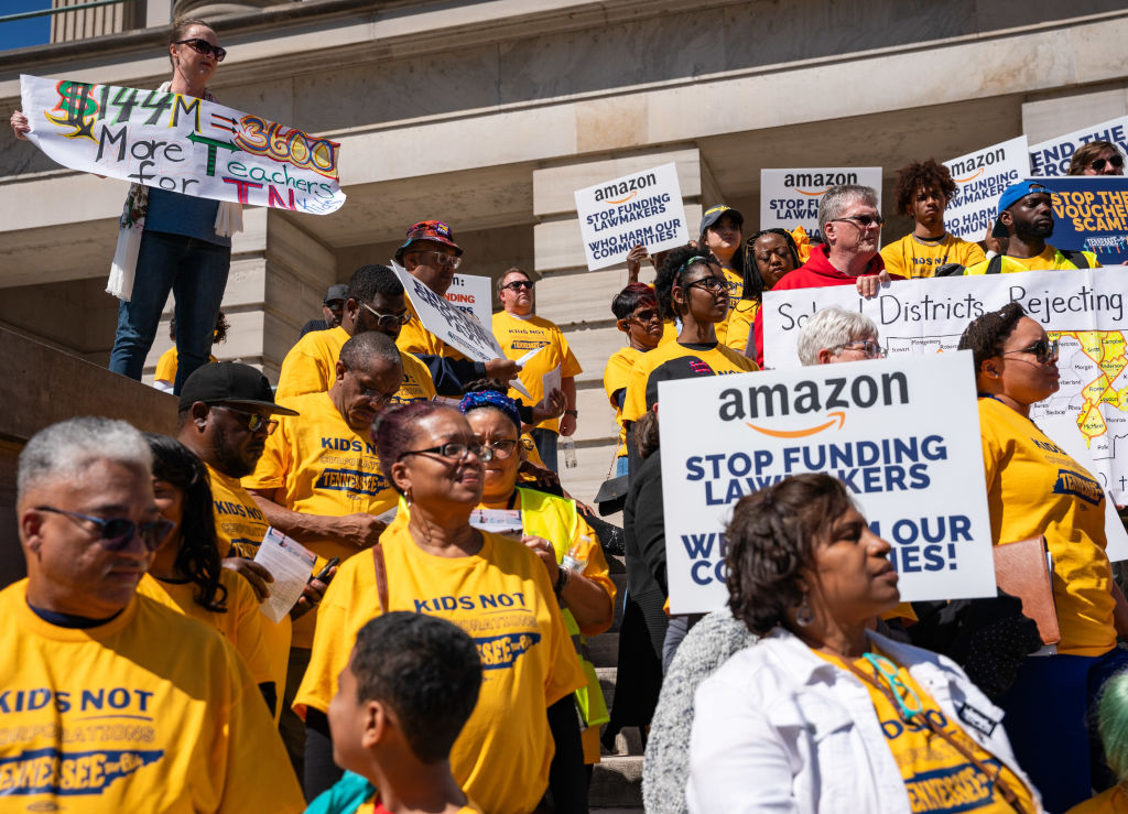 Tennessee Educators Gather In Nashville To Protest Proposed School Voucher Legislation